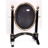 A 19th century Continental hallmarked silver mounted dressing table mirror, H. 55cm.