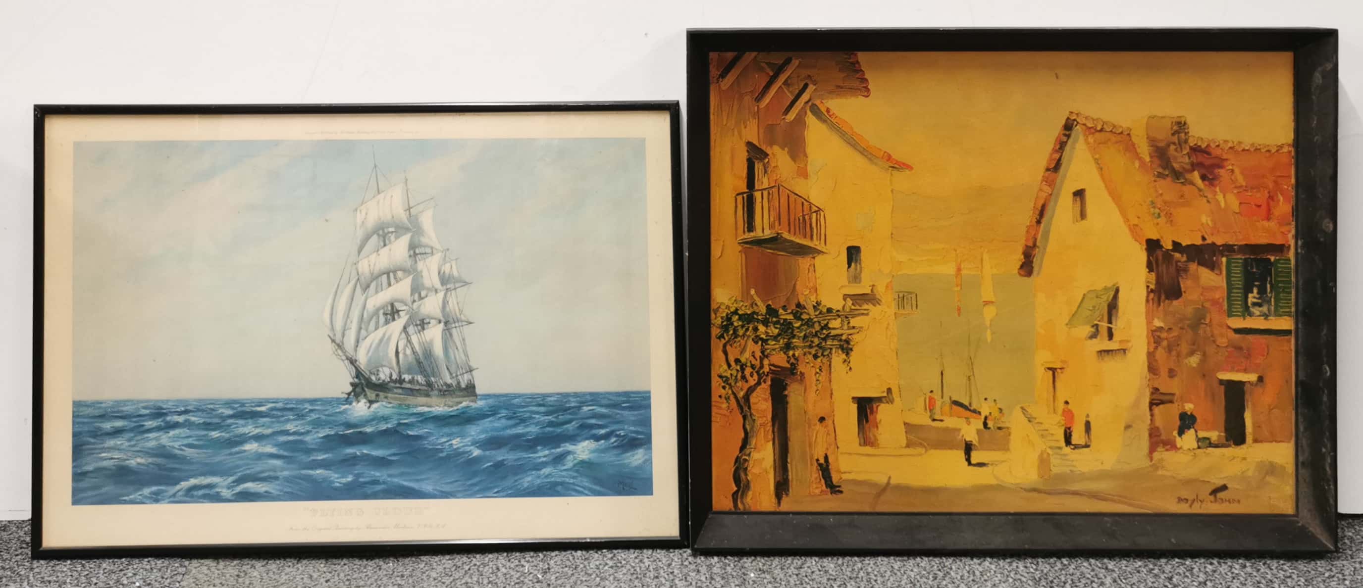 A 1960's framed print after Doyly John, frame size 47 x 50cm. together with two further framed - Image 2 of 2