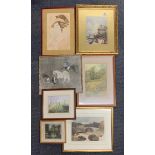 A group of good framed prints, largest frame 40 x 50cm.