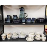 A 1970's Celtic pottery coffee set together with a further quantity of tea china.