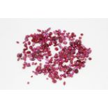 A bag of unmounted mixed cut rubies, approx. 33ct.