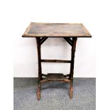 A Victorian bamboo side table, 54 x 39 x 71cm.