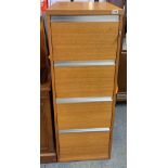 A 1970's teak four drawer filing cabinet, 49 x 64 x 133cm.