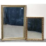 A group of four gilt framed mirrors, largest 72 x 102cm.