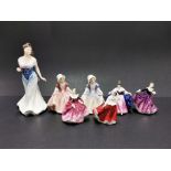 A group of Royal Doulton figurines, tallest H. 20cm.