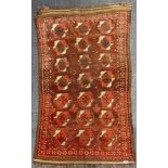 An antique hand woven Eastern rug, 94 x 152cm. Provenance: estate of a gentleman scholar collector.