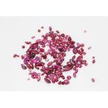 A bag of unmounted mixed cut rubies, approx. 36ct.