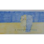 Michael Leeper, "I stand with Ukraine", pencils, 120 x 20cm, c. 2022. UK shipping £40. Like to