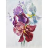 Elena Shichko, "Irises", watercolour on paper, 40 x 30cm, c. 2021. These irises grew in my garden