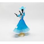 A Murano glass figure of a lady in blue, H. 28cm.