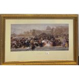 A large gilt framed 20th century reproduction lithograph entitled 'Life at the Seaside, Ramsgate