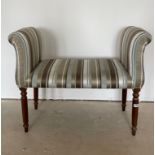 An upholstered window seat, W. 93cm, H. 74cm. Slight water mark to upholstery.