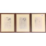 RvR: Three framed engravings of Eastern women, frame size 25.5 x 33cm. Provenance: estate of a