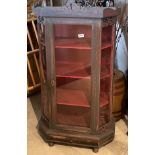 An interesting wooden display cabinet with paint finish, 115 x 63cm.