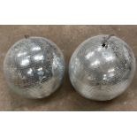 A pair of large ballroom glitterballs, Dia. 48cm.