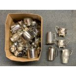 A quantity of silver plate and stainless steel.