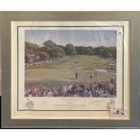 A framed 2004 Ryder Cup limited edition 124/500 lithograph by Peter Cornwell signed by the artist