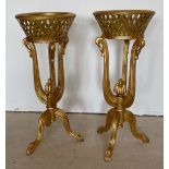 A pair of reproduction gilt wood plant stands, H. 92cm.