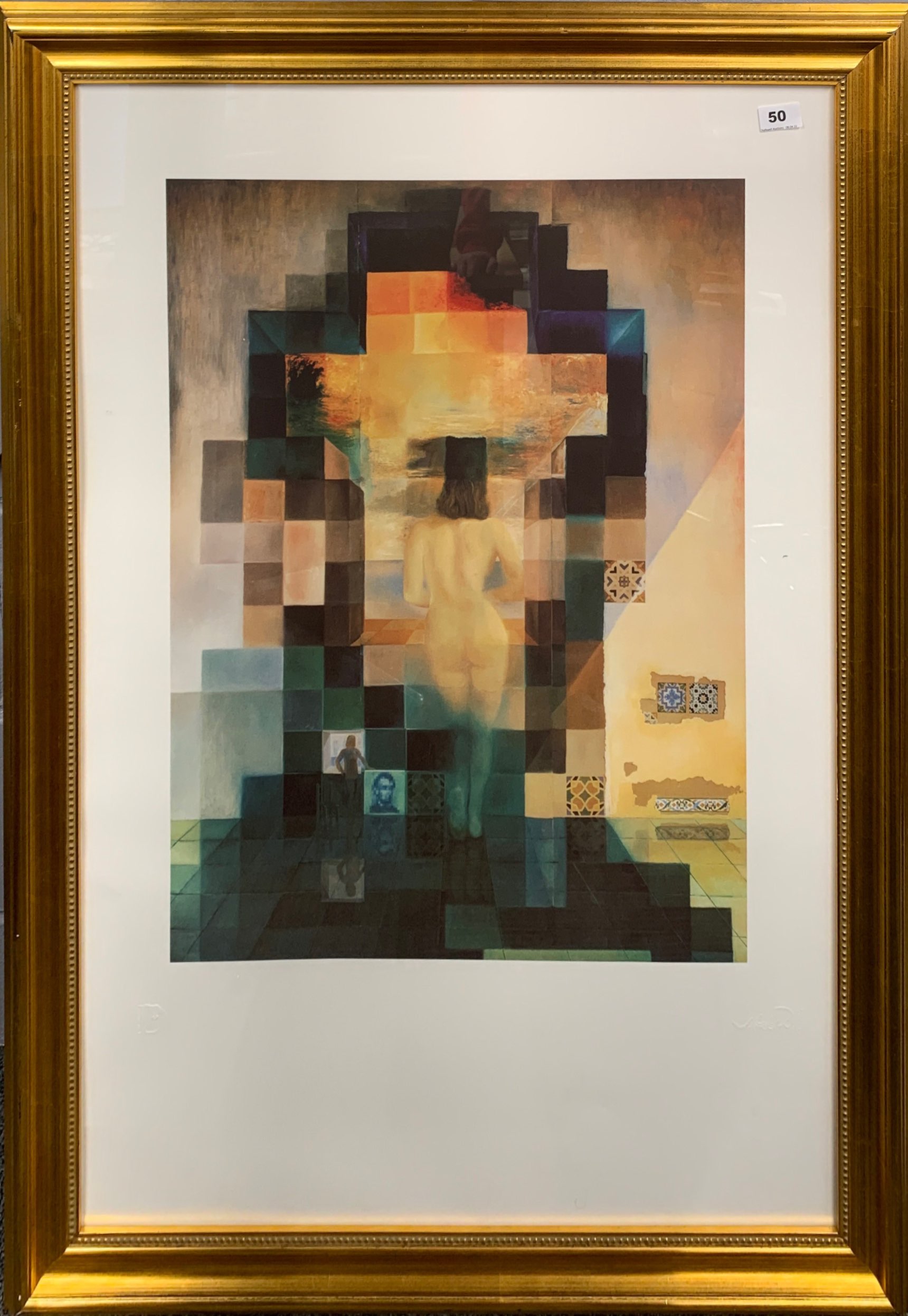 Salvador Dali: A gilt framed limited edition granolithograph on arches paper (1909/5000) 'Gala