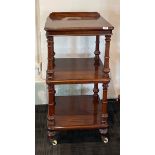 A 19th century mahogany three tier buffet, 54 x 45 x 107cm.