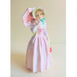 Royal Doulton Miss Demure HN 1402 Early Backstamp c.1930's. Rare Miss Demure Figurine Colour