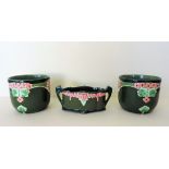 Antique Eichwald Three Piece Art Nouveau Pottery Planter Garniture. Beautiful Art Nouveau planter