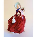 Royal Doulton Figurine Autumn Breezes By Leslie Harradine. Early backstamp, Designed Leslie