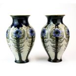 A pair of Royal Doulton stoneware vases, H. 26cm.