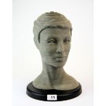 An interesting layered cardboard bust, H. 35cm.