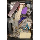 A large box of mixed costume jewellery.