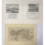 Two unframed engravings of London, published in 1811 and 1813, together with a further unframed