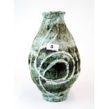 An interesting signed Studio Pottery vase, dated '59, H. 51cm.