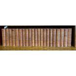 Twenty one good condition leatherbound volumes 'The works of the English poets' from Chaucer to