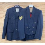 An RAF dress uniform jacket, together with dress jacket and waistcoat.