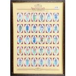 A framed set of Castella soldier's of Waterloo cards.