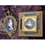 Two elegant framed reproduction prints, square frame 36 x 36cm.