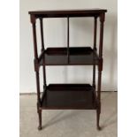 An early 20th century mahogany bookcase side table, 48 x 27 x 86cm.