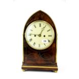 An 18th century brass inlaid arched case mahogany bracket clock with striking and repeat movement (