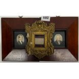 Two early 19th century framed miniatures on ivory of gentlemen, frame size 17 x 18.5cm, together