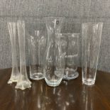A group of good glass vases.