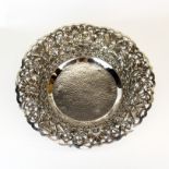 A continental .800 silver pierced bowl, Dia. 25cm, D. 8cm.