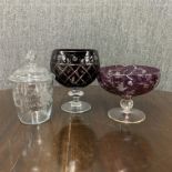 A group of glass and other small items.