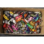 A quantity of used die cast model vehicles.