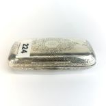 An Asprey of London hallmarked silver cigar box, London 1854.