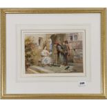 Charles Cattermole (1832-1900): A signed watercolour with body colour, frame 53 x 44cm.