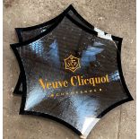 Two illuminated Veuve Clicquot champagne advertising wall lights, W. 72cm.