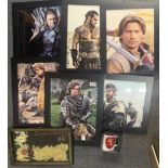 A quantity of framed Game of Thrones photographs etc, frame size 37 x 47cm.