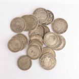 A group of mixed Victorian and other 'silver' coins.