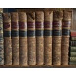 Eight half leatherbound volumes History of the Roman empire, Gibbon published by john Murray, London