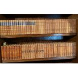 Six sets of half leatherbound books in Swedish, H. 19cm.